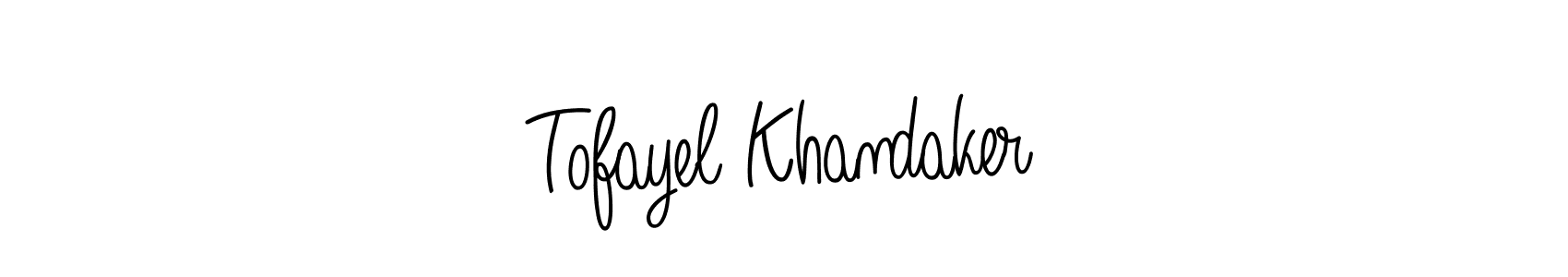 You should practise on your own different ways (Angelique-Rose-font-FFP) to write your name (Tofayel Khandaker) in signature. don't let someone else do it for you. Tofayel Khandaker signature style 5 images and pictures png