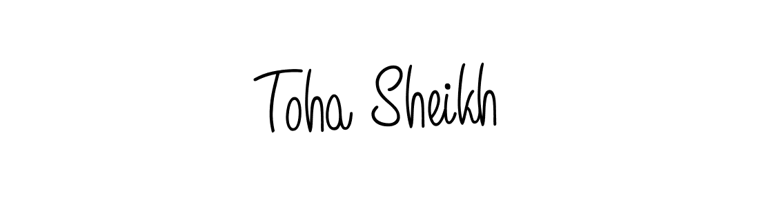 Create a beautiful signature design for name Toha Sheikh. With this signature (Angelique-Rose-font-FFP) fonts, you can make a handwritten signature for free. Toha Sheikh signature style 5 images and pictures png