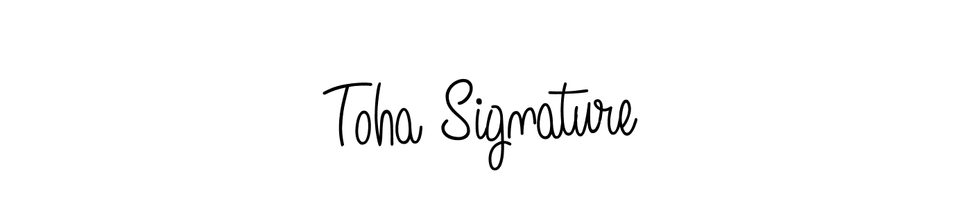 Make a beautiful signature design for name Toha Signature. With this signature (Angelique-Rose-font-FFP) style, you can create a handwritten signature for free. Toha Signature signature style 5 images and pictures png