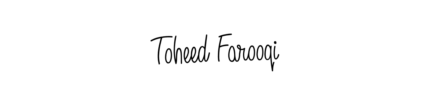 Create a beautiful signature design for name Toheed Farooqi. With this signature (Angelique-Rose-font-FFP) fonts, you can make a handwritten signature for free. Toheed Farooqi signature style 5 images and pictures png