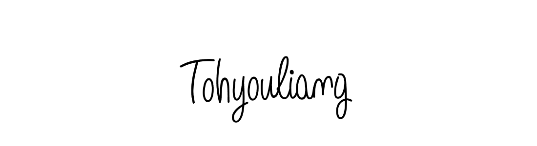 Make a beautiful signature design for name Tohyouliang. With this signature (Angelique-Rose-font-FFP) style, you can create a handwritten signature for free. Tohyouliang signature style 5 images and pictures png