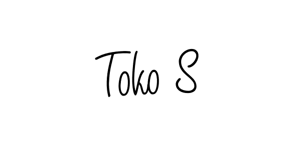 How to make Toko S name signature. Use Angelique-Rose-font-FFP style for creating short signs online. This is the latest handwritten sign. Toko S signature style 5 images and pictures png