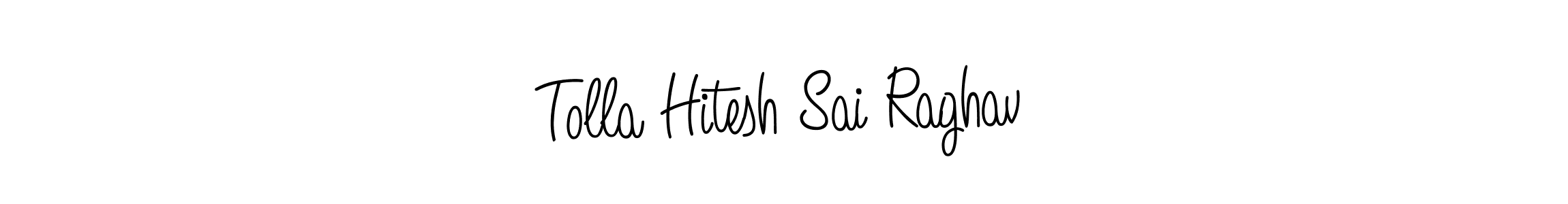 This is the best signature style for the Tolla Hitesh Sai Raghav name. Also you like these signature font (Angelique-Rose-font-FFP). Mix name signature. Tolla Hitesh Sai Raghav signature style 5 images and pictures png