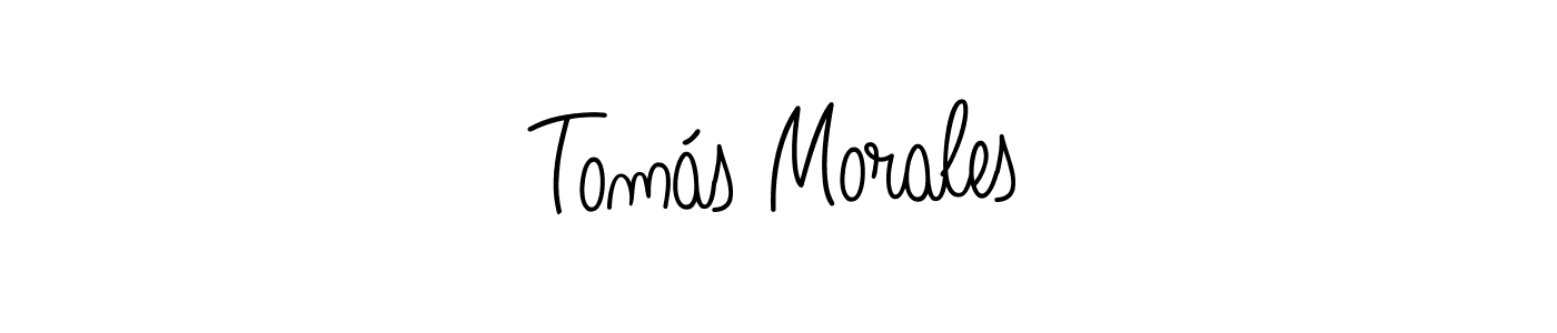 You should practise on your own different ways (Angelique-Rose-font-FFP) to write your name (Tomás Morales) in signature. don't let someone else do it for you. Tomás Morales signature style 5 images and pictures png