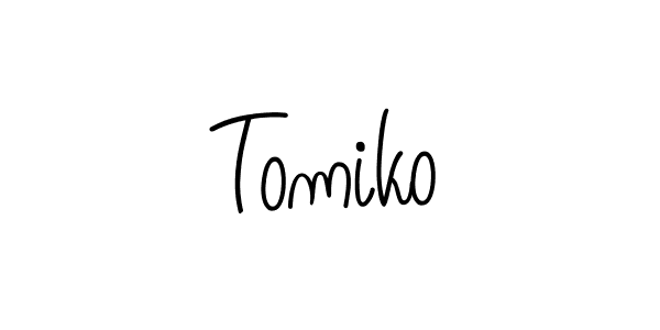 Make a beautiful signature design for name Tomiko. With this signature (Angelique-Rose-font-FFP) style, you can create a handwritten signature for free. Tomiko signature style 5 images and pictures png