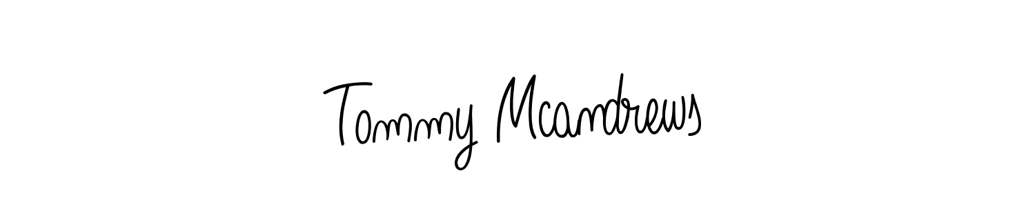 Tommy Mcandrews stylish signature style. Best Handwritten Sign (Angelique-Rose-font-FFP) for my name. Handwritten Signature Collection Ideas for my name Tommy Mcandrews. Tommy Mcandrews signature style 5 images and pictures png