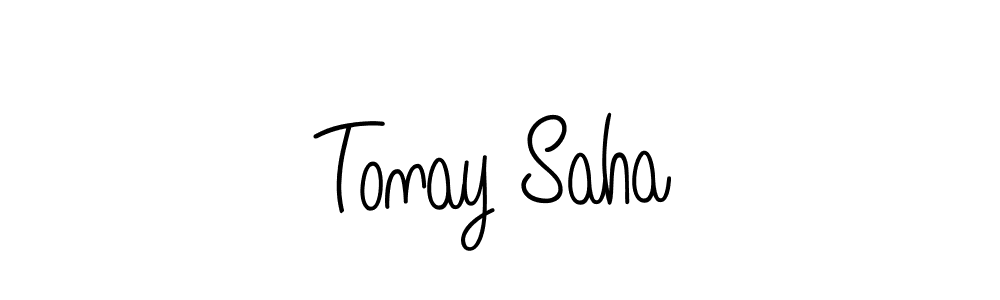 Use a signature maker to create a handwritten signature online. With this signature software, you can design (Angelique-Rose-font-FFP) your own signature for name Tonay Saha. Tonay Saha signature style 5 images and pictures png