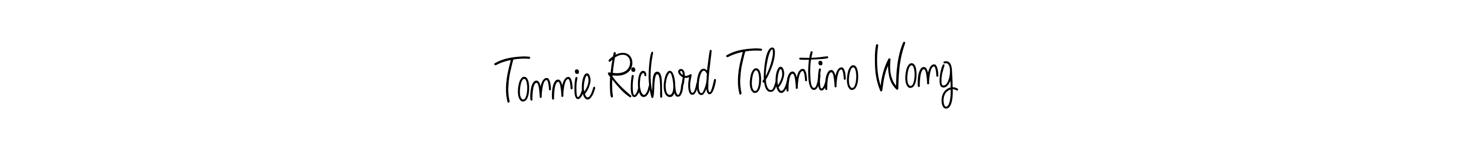 The best way (Angelique-Rose-font-FFP) to make a short signature is to pick only two or three words in your name. The name Tonnie Richard Tolentino Wong include a total of six letters. For converting this name. Tonnie Richard Tolentino Wong signature style 5 images and pictures png