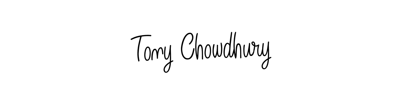 You should practise on your own different ways (Angelique-Rose-font-FFP) to write your name (Tony Chowdhury) in signature. don't let someone else do it for you. Tony Chowdhury signature style 5 images and pictures png