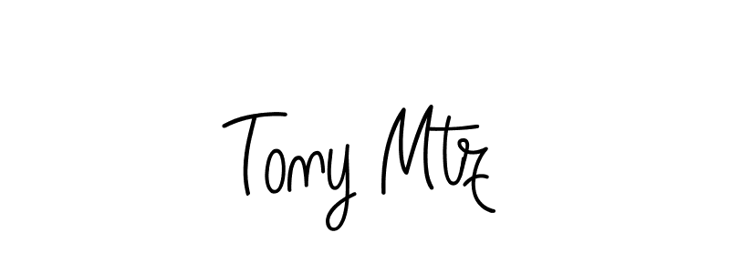 Use a signature maker to create a handwritten signature online. With this signature software, you can design (Angelique-Rose-font-FFP) your own signature for name Tony Mtz. Tony Mtz signature style 5 images and pictures png