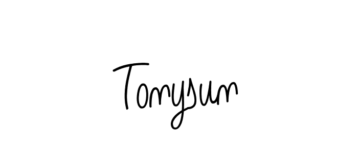 Make a beautiful signature design for name Tonysun. With this signature (Angelique-Rose-font-FFP) style, you can create a handwritten signature for free. Tonysun signature style 5 images and pictures png
