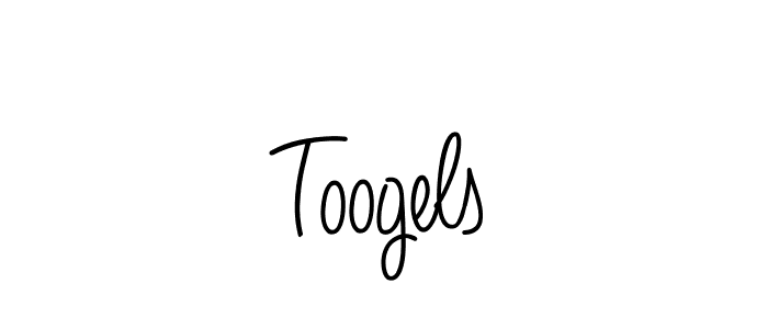 You should practise on your own different ways (Angelique-Rose-font-FFP) to write your name (Toogels) in signature. don't let someone else do it for you. Toogels signature style 5 images and pictures png