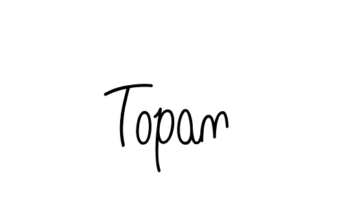 Make a beautiful signature design for name Topan. With this signature (Angelique-Rose-font-FFP) style, you can create a handwritten signature for free. Topan signature style 5 images and pictures png