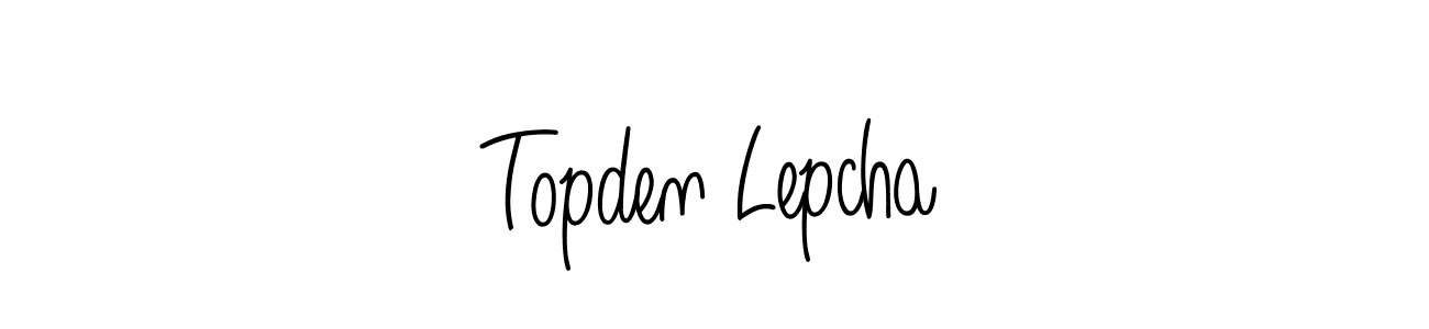 The best way (Angelique-Rose-font-FFP) to make a short signature is to pick only two or three words in your name. The name Topden Lepcha include a total of six letters. For converting this name. Topden Lepcha signature style 5 images and pictures png