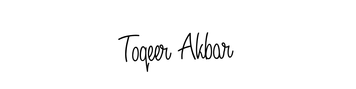 Use a signature maker to create a handwritten signature online. With this signature software, you can design (Angelique-Rose-font-FFP) your own signature for name Toqeer Akbar. Toqeer Akbar signature style 5 images and pictures png