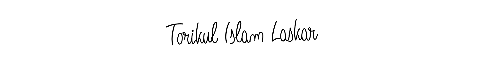 The best way (Angelique-Rose-font-FFP) to make a short signature is to pick only two or three words in your name. The name Torikul Islam Laskar include a total of six letters. For converting this name. Torikul Islam Laskar signature style 5 images and pictures png