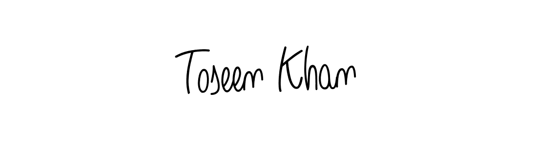 Design your own signature with our free online signature maker. With this signature software, you can create a handwritten (Angelique-Rose-font-FFP) signature for name Toseen Khan. Toseen Khan signature style 5 images and pictures png