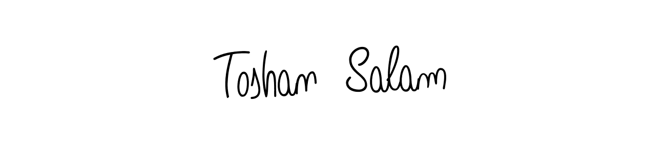 Toshan  Salam stylish signature style. Best Handwritten Sign (Angelique-Rose-font-FFP) for my name. Handwritten Signature Collection Ideas for my name Toshan  Salam. Toshan  Salam signature style 5 images and pictures png