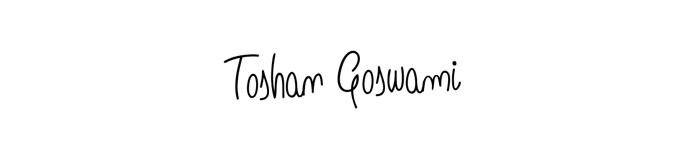How to make Toshan Goswami name signature. Use Angelique-Rose-font-FFP style for creating short signs online. This is the latest handwritten sign. Toshan Goswami signature style 5 images and pictures png