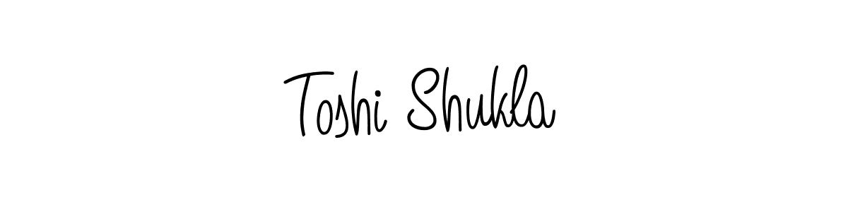 You should practise on your own different ways (Angelique-Rose-font-FFP) to write your name (Toshi Shukla) in signature. don't let someone else do it for you. Toshi Shukla signature style 5 images and pictures png