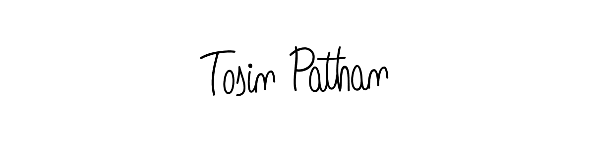 You should practise on your own different ways (Angelique-Rose-font-FFP) to write your name (Tosin Pathan) in signature. don't let someone else do it for you. Tosin Pathan signature style 5 images and pictures png