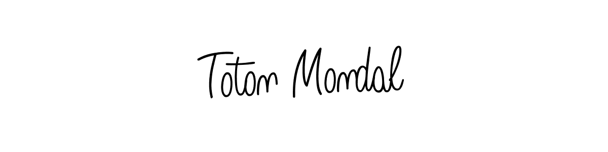 Use a signature maker to create a handwritten signature online. With this signature software, you can design (Angelique-Rose-font-FFP) your own signature for name Toton Mondal. Toton Mondal signature style 5 images and pictures png