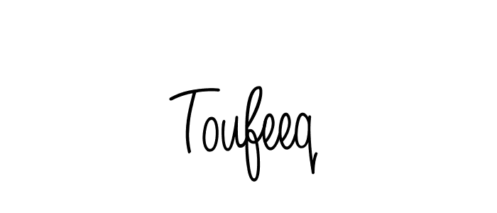 How to make Toufeeq name signature. Use Angelique-Rose-font-FFP style for creating short signs online. This is the latest handwritten sign. Toufeeq signature style 5 images and pictures png
