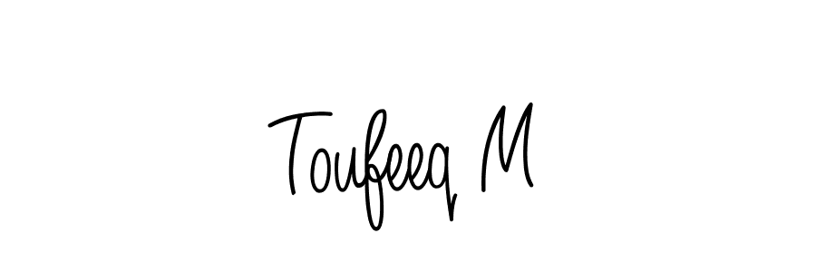 if you are searching for the best signature style for your name Toufeeq M. so please give up your signature search. here we have designed multiple signature styles  using Angelique-Rose-font-FFP. Toufeeq M signature style 5 images and pictures png