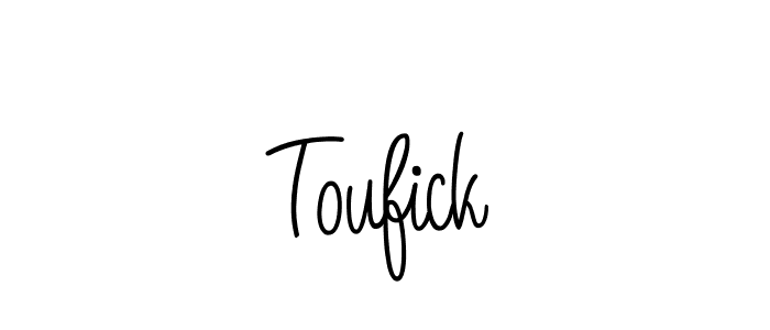 How to make Toufick signature? Angelique-Rose-font-FFP is a professional autograph style. Create handwritten signature for Toufick name. Toufick signature style 5 images and pictures png
