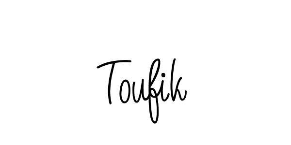 Toufik stylish signature style. Best Handwritten Sign (Angelique-Rose-font-FFP) for my name. Handwritten Signature Collection Ideas for my name Toufik. Toufik signature style 5 images and pictures png