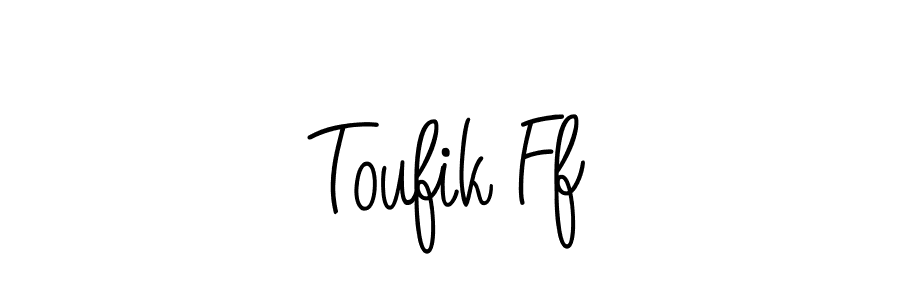 Toufik Ff stylish signature style. Best Handwritten Sign (Angelique-Rose-font-FFP) for my name. Handwritten Signature Collection Ideas for my name Toufik Ff. Toufik Ff signature style 5 images and pictures png