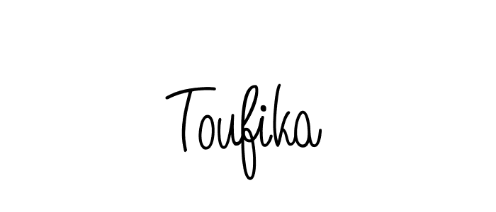 Toufika stylish signature style. Best Handwritten Sign (Angelique-Rose-font-FFP) for my name. Handwritten Signature Collection Ideas for my name Toufika. Toufika signature style 5 images and pictures png