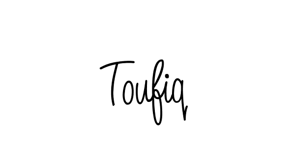 Make a beautiful signature design for name Toufiq. With this signature (Angelique-Rose-font-FFP) style, you can create a handwritten signature for free. Toufiq signature style 5 images and pictures png