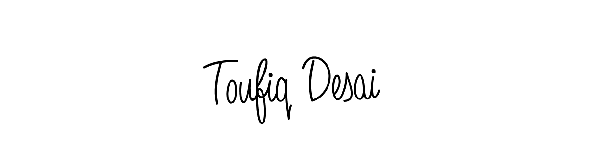 Create a beautiful signature design for name Toufiq Desai. With this signature (Angelique-Rose-font-FFP) fonts, you can make a handwritten signature for free. Toufiq Desai signature style 5 images and pictures png