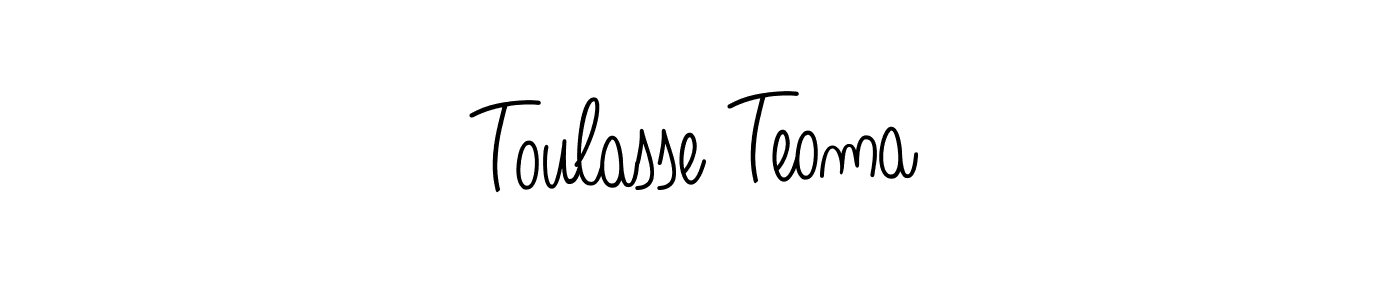 You should practise on your own different ways (Angelique-Rose-font-FFP) to write your name (Toulasse Teoma) in signature. don't let someone else do it for you. Toulasse Teoma signature style 5 images and pictures png