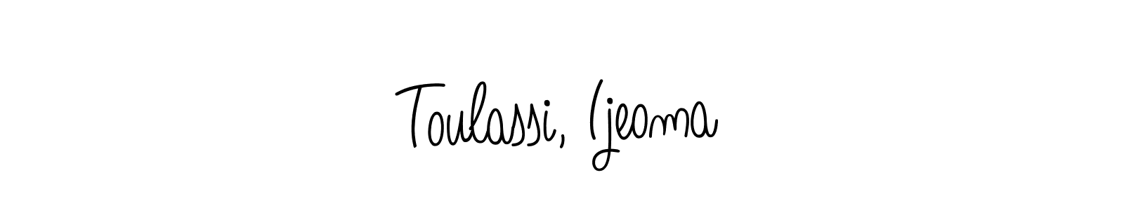 Toulassi, Ijeoma stylish signature style. Best Handwritten Sign (Angelique-Rose-font-FFP) for my name. Handwritten Signature Collection Ideas for my name Toulassi, Ijeoma. Toulassi, Ijeoma signature style 5 images and pictures png