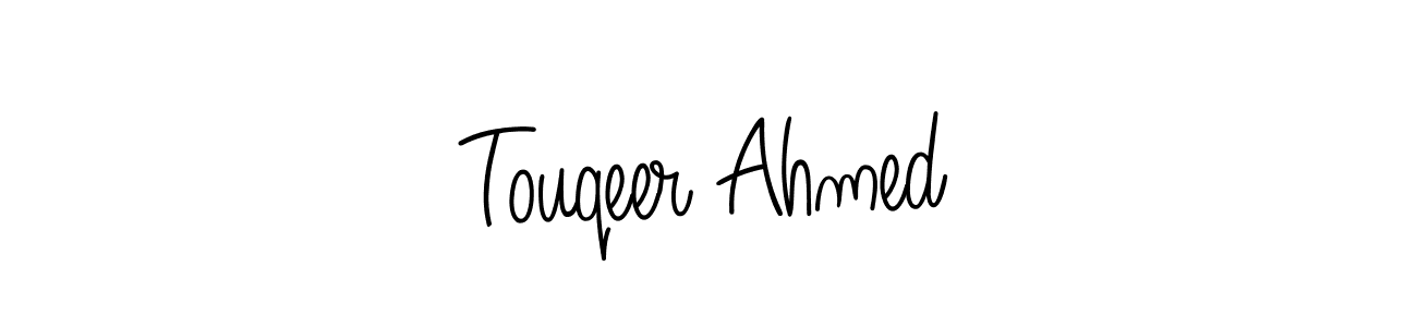 Use a signature maker to create a handwritten signature online. With this signature software, you can design (Angelique-Rose-font-FFP) your own signature for name Touqeer Ahmed. Touqeer Ahmed signature style 5 images and pictures png