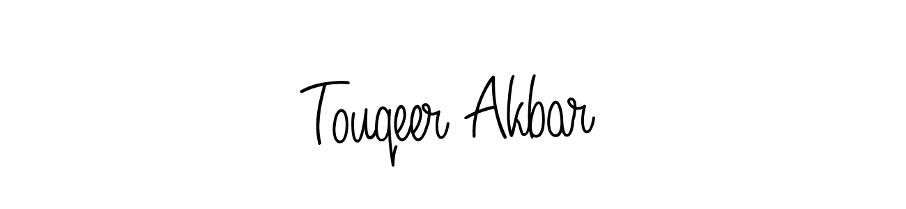 The best way (Angelique-Rose-font-FFP) to make a short signature is to pick only two or three words in your name. The name Touqeer Akbar include a total of six letters. For converting this name. Touqeer Akbar signature style 5 images and pictures png