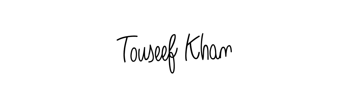 Create a beautiful signature design for name Touseef Khan. With this signature (Angelique-Rose-font-FFP) fonts, you can make a handwritten signature for free. Touseef Khan signature style 5 images and pictures png