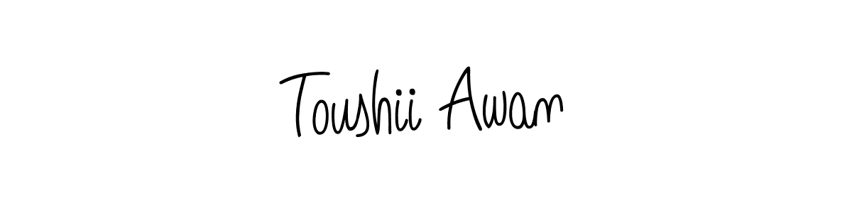 Also we have Toushii Awan name is the best signature style. Create professional handwritten signature collection using Angelique-Rose-font-FFP autograph style. Toushii Awan signature style 5 images and pictures png