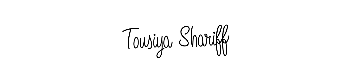 Tousiya Shariff stylish signature style. Best Handwritten Sign (Angelique-Rose-font-FFP) for my name. Handwritten Signature Collection Ideas for my name Tousiya Shariff. Tousiya Shariff signature style 5 images and pictures png