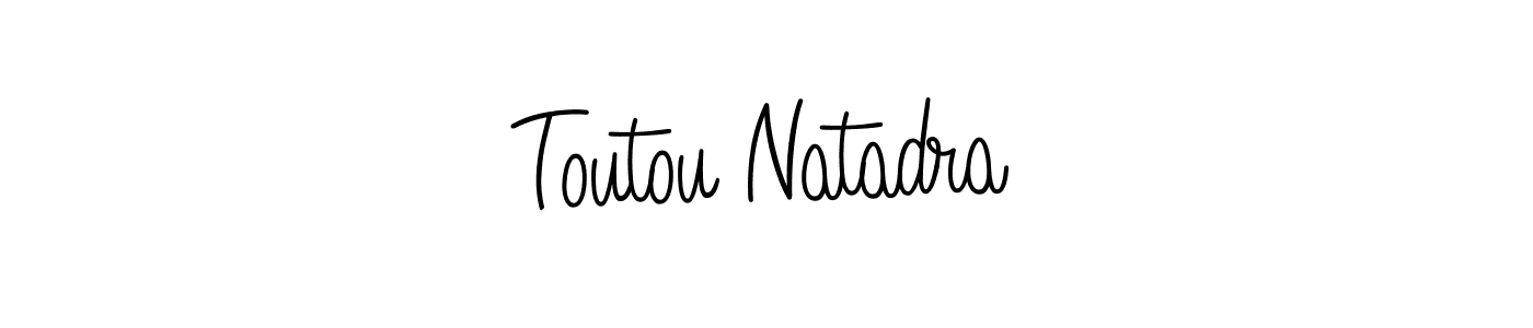 if you are searching for the best signature style for your name Toutou Natadra. so please give up your signature search. here we have designed multiple signature styles  using Angelique-Rose-font-FFP. Toutou Natadra signature style 5 images and pictures png