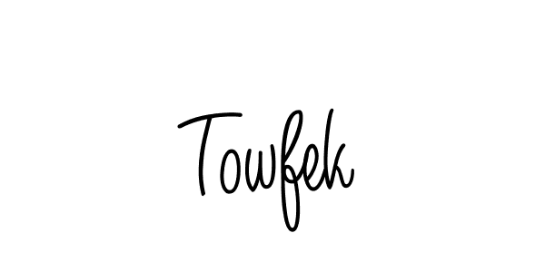 Design your own signature with our free online signature maker. With this signature software, you can create a handwritten (Angelique-Rose-font-FFP) signature for name Towfek. Towfek signature style 5 images and pictures png