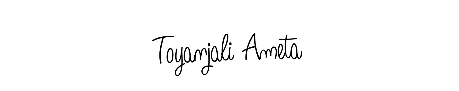 The best way (Angelique-Rose-font-FFP) to make a short signature is to pick only two or three words in your name. The name Toyanjali Ameta include a total of six letters. For converting this name. Toyanjali Ameta signature style 5 images and pictures png