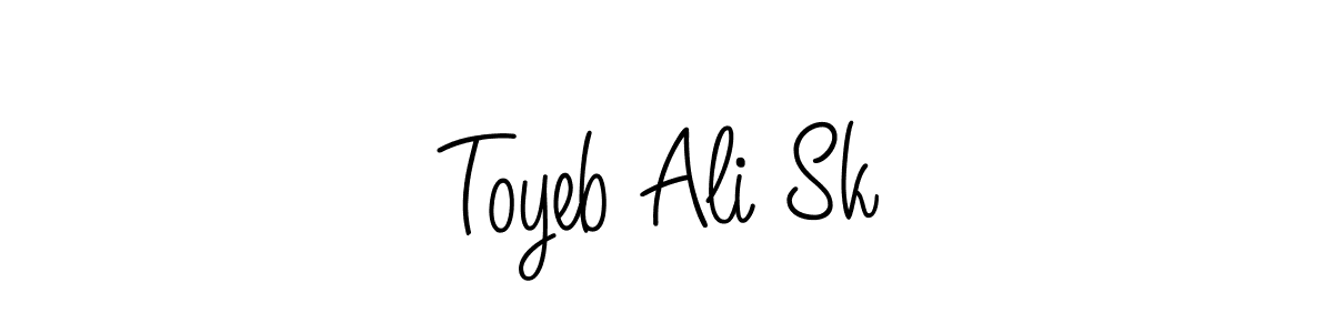 Use a signature maker to create a handwritten signature online. With this signature software, you can design (Angelique-Rose-font-FFP) your own signature for name Toyeb Ali Sk. Toyeb Ali Sk signature style 5 images and pictures png