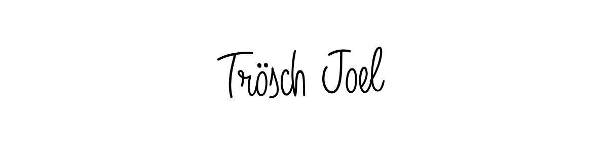 The best way (Angelique-Rose-font-FFP) to make a short signature is to pick only two or three words in your name. The name Trösch Joel include a total of six letters. For converting this name. Trösch Joel signature style 5 images and pictures png