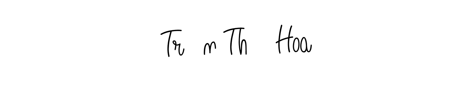 You should practise on your own different ways (Angelique-Rose-font-FFP) to write your name (Trần Thị Hoa) in signature. don't let someone else do it for you. Trần Thị Hoa signature style 5 images and pictures png