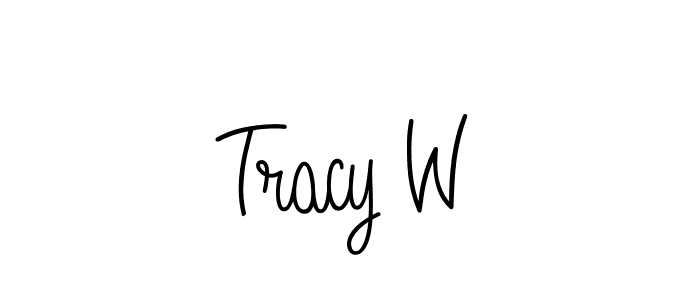 Make a beautiful signature design for name Tracy W. With this signature (Angelique-Rose-font-FFP) style, you can create a handwritten signature for free. Tracy W signature style 5 images and pictures png