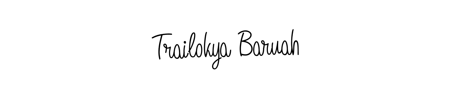 How to make Trailokya Baruah name signature. Use Angelique-Rose-font-FFP style for creating short signs online. This is the latest handwritten sign. Trailokya Baruah signature style 5 images and pictures png