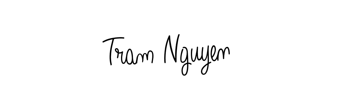 Create a beautiful signature design for name Tram Nguyen. With this signature (Angelique-Rose-font-FFP) fonts, you can make a handwritten signature for free. Tram Nguyen signature style 5 images and pictures png